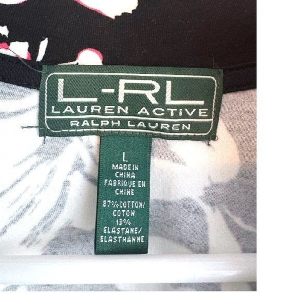 Lauren Ralph‎ Lauren Active Women's Floral Zip Up Rash Guard Swim Top Size L - Picture 4 of 4
